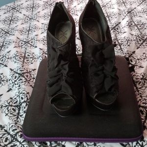 Kardashian Kollection Lace Ruffle Bootie